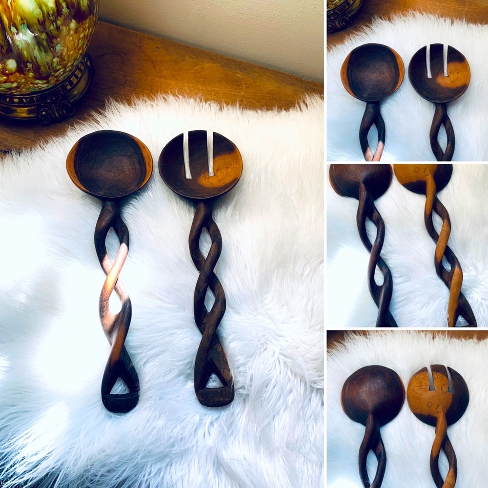 🦋2/$10 3/$15 4/$18 5/$20 Vintage Hand Carved Wooden Utensils
